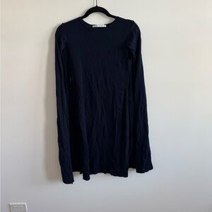 Size S Zara Navy Blue Knit Mini Bell Sleeve Dress